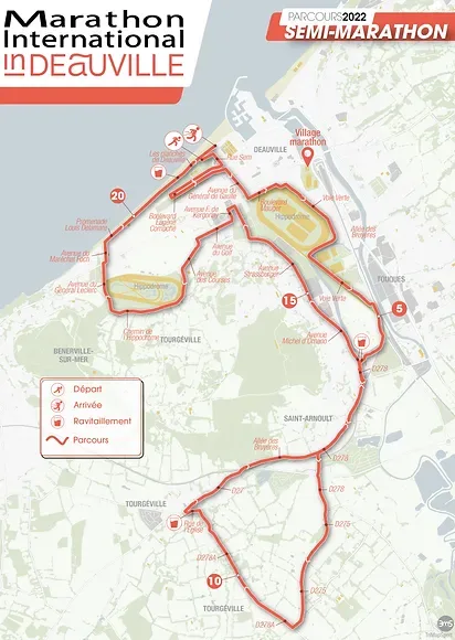 Deauville Half Marathon 2022 Course Map